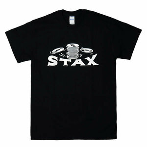 [XLサイズ]Stax（スタックス） Records クラシックロゴTシャツ ブラック