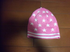新品　キッズ　ニット帽　帽子　リバーシブル　ピンク　星　フリーサイズ　クリックポスト発送可　切手可