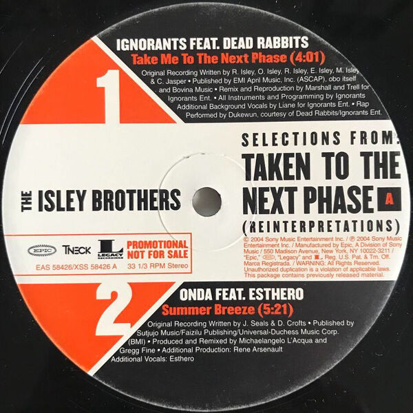 Various - Selections From The Isley Brothers: Taken To The Next Phase (USオリジナル/プロモオンリー/Promo)