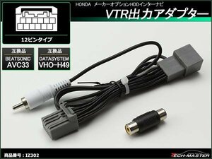 VTR出力アダプター ホンダ HDDインターナビ VHO-H49 AVC33 互換品 インサイト/CR-V/ステップワゴン/フィットハイブリッド などが適合 IZ302