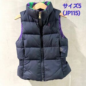 【中古】ラルフローレン　ダウンベスト　リバーシブル サイズ5(115) RALPH LAUREN ネイビー パープル