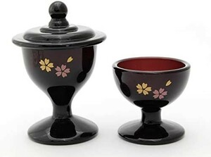  using one's way . is good water inserting rice inserting set Sakura pattern purple glass new goods Buddhist altar fittings 