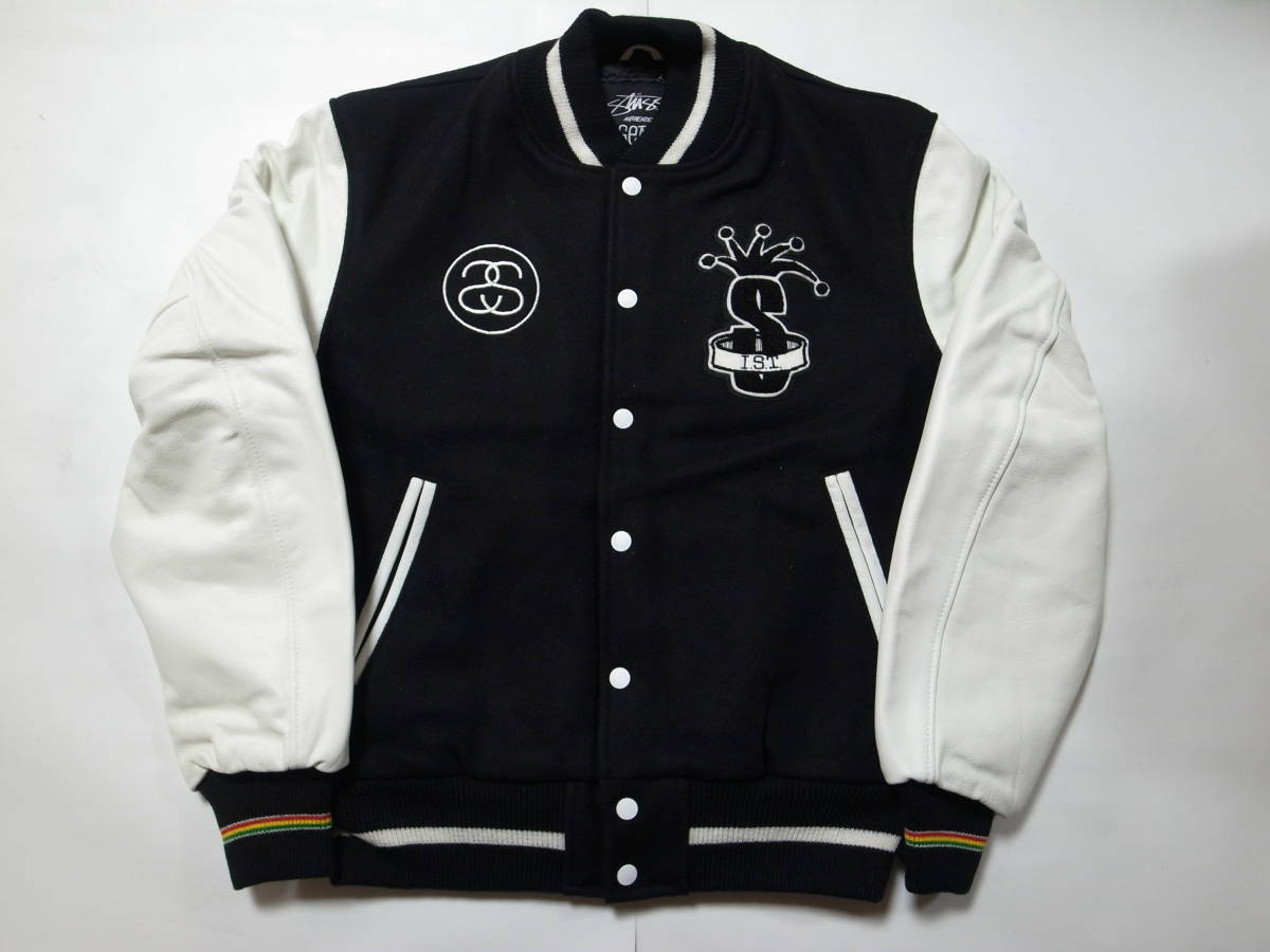 STUSSY メンズスタジャンM 刺繍ロゴフード付き