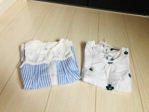 女の子　半袖　2点セット　トップス 夏服　子供服　おしゃれ洋服　デザイン感　きれい　綺麗　