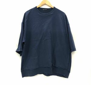 LAD MUSICIAN ラッドミュージシャン スウェットTシャツ FC2075 メンズ Fサイズ ネイビー 半袖 綿100％ トップス 紺