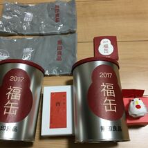 無印良品 福缶 2017★縁起物★手ぬぐい★リーフレット★仙台張子 酉★金沢張子酉★新品未使用★MUJI★宮城県仙台市★石川県金沢市★セット_画像1