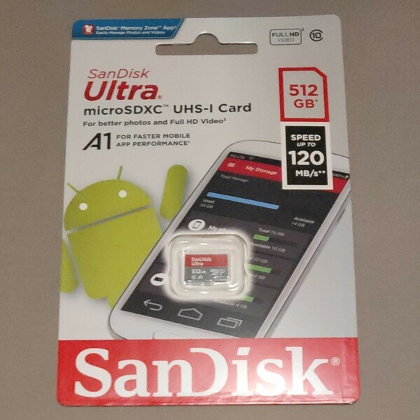 512GB SanDisk Ultra microSDXCカード SDSQUA4-512G-GN6MN