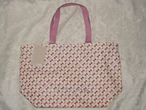  unused ANTEPRIMA Anteprima * Stan puff .o Kett STAMPA FIOCCHETTO canvas tote bag * white × wellfare a pink 