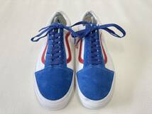 VANS OLD SKOOL 青 白 スエード キャンバス 赤ライン US9 (27cm) バンズ オールドスクール アメリカ企画限定!!_画像4