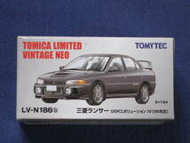 1/64 TOMYTEC トミーテック トミカリミテッドヴィンテージ neo LV-N186b 三菱 ランサー GSR エボリューションIV (黒)【E-CN9A・4G63】 _画像1