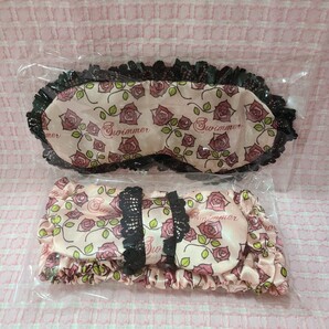 swimmer アイマスク&ヘアバンド セット 薔薇 ピンク 黒 未使用品