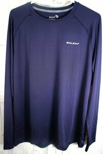 15 01924 ☆ バリーフ Baleaf 長袖Tシャツ メンズ L ネイビー ランニング トレーニング 吸汗速乾 抗菌防臭 大きいサイズ【アウトレット品】