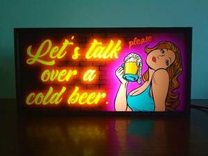 アメリカン パブ スナック キャバクラ ホステス 冷たいビール 生ビール BEER 乾杯 サイン 看板 置物 雑貨 LEDライトBOX 電飾看板 電光看板