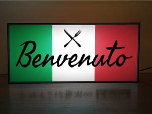 Welcome Italian Italian food party restaurant miniature autograph lamp lighting signboard ornament miscellaneous goods light BOX illumination signboard lightning signboard 