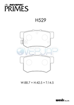 PR-H529 WedsSport レブスペックプライム ブレーキパッド リア左右セット ホンダ トルネオ CF4 1997/9～2002/10_画像2