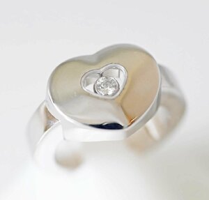 7769* Chopard chopard 750WG white gold happy diamond Heart diamond 1P ring 11 number 