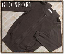 ☆GIO SPORT　ジオスポーツ　フード付きジップアップニット　茶☆_画像1