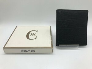 ■【YS-1】 良品 ■ チェルッティ CERRUTI 1881 ■ メンズ 二つ折り 財布 小銭入れ有り ■ 黒系 縦9cm×横10cm 【同梱可能商品】K■