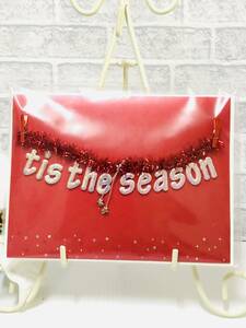 アメリカ購入　新品　『tis the season』デザインクリスマス＆ニューイヤーカード　ハンドメイド　Christmascard　サイズ20×15㎝