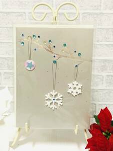 アメリカ購入　新品　Crystal of snow（雪の結晶）デザインクリスマスカード　ハンドメイド　Christmascard　サイズ20×15㎝