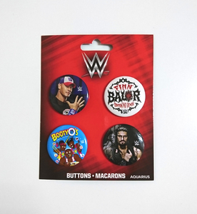 WWE Superstars BUTTON PACK 4個セット 缶バッジ (ピンタイプ)