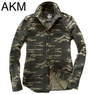 定価2.9万 AKM STRETCH ARMY CAMO SHIRTS Mサイズ ストレッチアーミーカモフラシャツ　wjk　ジュンハシモト