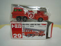 トミカ 29 日野 ハシゴ 消防車 HINO AERIAL LADDER FIRE TRUCK 赤箱 tomica トミー TOMY 1/125_画像2