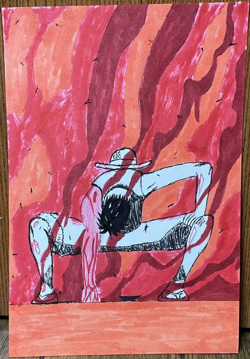 [قطعة واحدة] رسم توضيحي لعمل فني مرسوم يدويًا على شكل مونكي دي لوفي (بطاقة بريدية) أخيرًا, كاريكاتير, سلع الانمي, رسم توضيحي مرسومة باليد