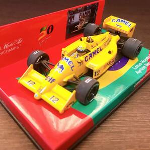 【レーシングギア別注】 1/43 MINICHAMPS 【CAMEL】 ロータス・ホンダ 99T #12 A.セナ 1987の画像1