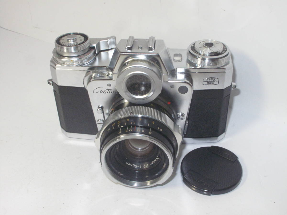Contarex Ⅰ型 後期タイプ (ブルズアイ) Planar 50mm f2 付き ■動作OK■希少■良品■ 10660
