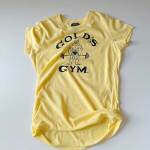 ゴールドジム Tシャツ 女性M1回洗濯 クリーム×黒 オールドジョー レプリカ レトロ ビンテージ Gold's Gym old joe vintage replica Tshirt