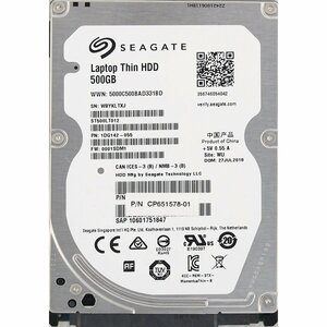 Seagate ST500LT012-1DG142-055 富士通 P/N CP651578-01 2.5インチ 7mm SATA300 500GB 298回 26765時間