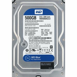 Western Digital WD5000AZLX-60K2TA0 HP P/N:837116-001 SATA600 500GB 1516回 14173時間