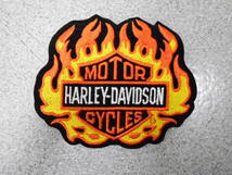 未使用　長期保管品　ハーレーダビッドソン　ワッペン　アイロン接着OK　1枚　HARLEY-DAVIDSON　炎　フレイム_画像1