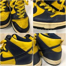 箱付き★90S★ビンテージNIKEナイキ99年製 スニーカー DUNK HIGH ダンク ハイ 観賞用 サイズUS9 630335-471 ミシガン 10_画像9