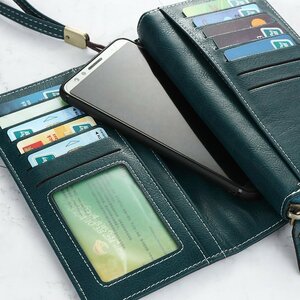 CJM988★長財布 女性用 財布 レディース 使いやすい 多機能 大容量 実用的　小銭入り 写真　高級感　柔軟　スマホ　ストラップ　カード収納