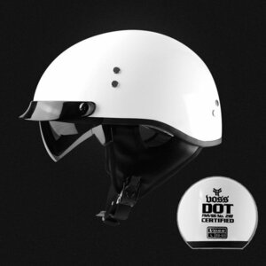 TZX363★大人気オートバイハーフヘルメットバイクヘルメット 内蔵サングラス半キャップ ヘルメットM-XXLサイズ選択可能11色白色