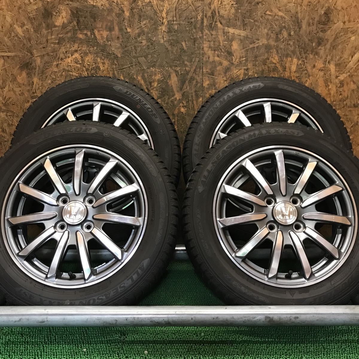 ホンダ N-WGN 純正アルミ 14×4.5J 100/4H 155/65R14 国産極上バリ山タイヤ付き E-152 福岡 ★引取り大歓迎★高年式★早い者勝ち★