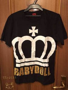 中古品 BABY DOLL ベビードール Tシャツ ブラック 黒 Mサイズ 送料210円