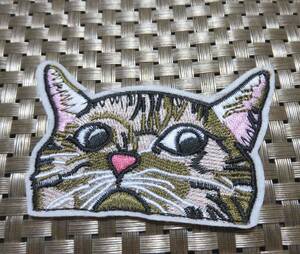 桃鼻猫◇新品キャット　ねこ　ネコ　猫 　CAT　キュート　萌え　刺繍ワッペン◎激シブ◇サバゲー・USミリタリー■洋服・衣類・衣服DIY