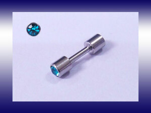 * prompt decision { body piercing } light blue jewel barbell 16G*513