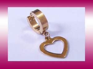 * prompt decision { body piercing } Heart snap earrings Gold 20G*615