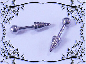 * prompt decision { body piercing } spike corn strut barbell 16G 740