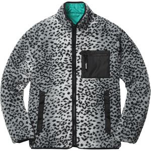 希少★新品本物【碧★M】★Leopard Fleece Reversible Jacket Box レオパード フリース リバーシブル ボックス 正規店購入 Supreme 2017A/W