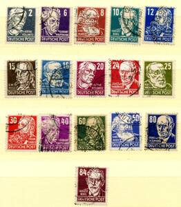 ◆1948年 東ドイツ-ロシア占領地区 切手 済 16種完◆DA-502