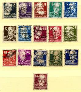 ◆1948年 東ドイツ-ロシア占領地区 切手 済 16種完◆DA-506