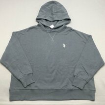 【送料無料】【新品】US.POLO.ASSN レディースパーカートレーナー（裏毛素材 ゆったりタイプ）　　Ｍ　　サックス★03342_画像1