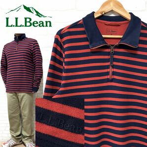 L.L.Bean エルエルビーン ハーフジップ ポロシャツ 長袖 ボーダー