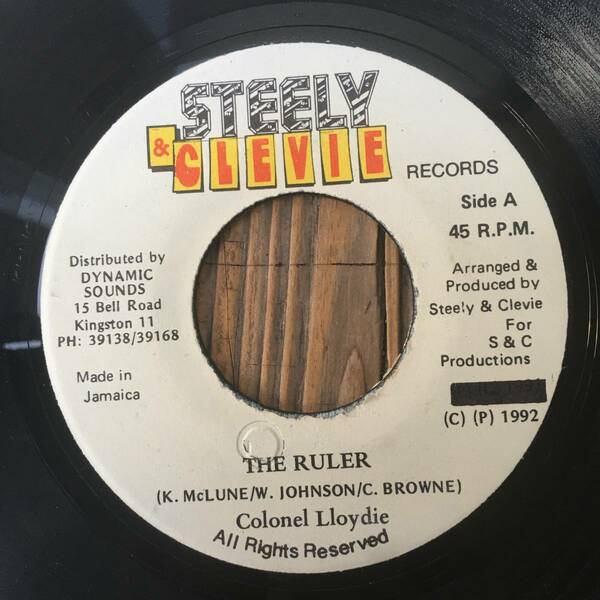 ★送料込み！1992！Original Press！Big Bad Sound Killa！Out Of Key！【Colonel Lloydie - The Ruler】7inch Steely & Clevie Records JA