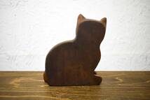 ビンテージ 猫オブジェ ネコ ねこ 置物 木彫り アンティーク雑貨 ヴィンテージ インテリア ディスプレイ_画像5